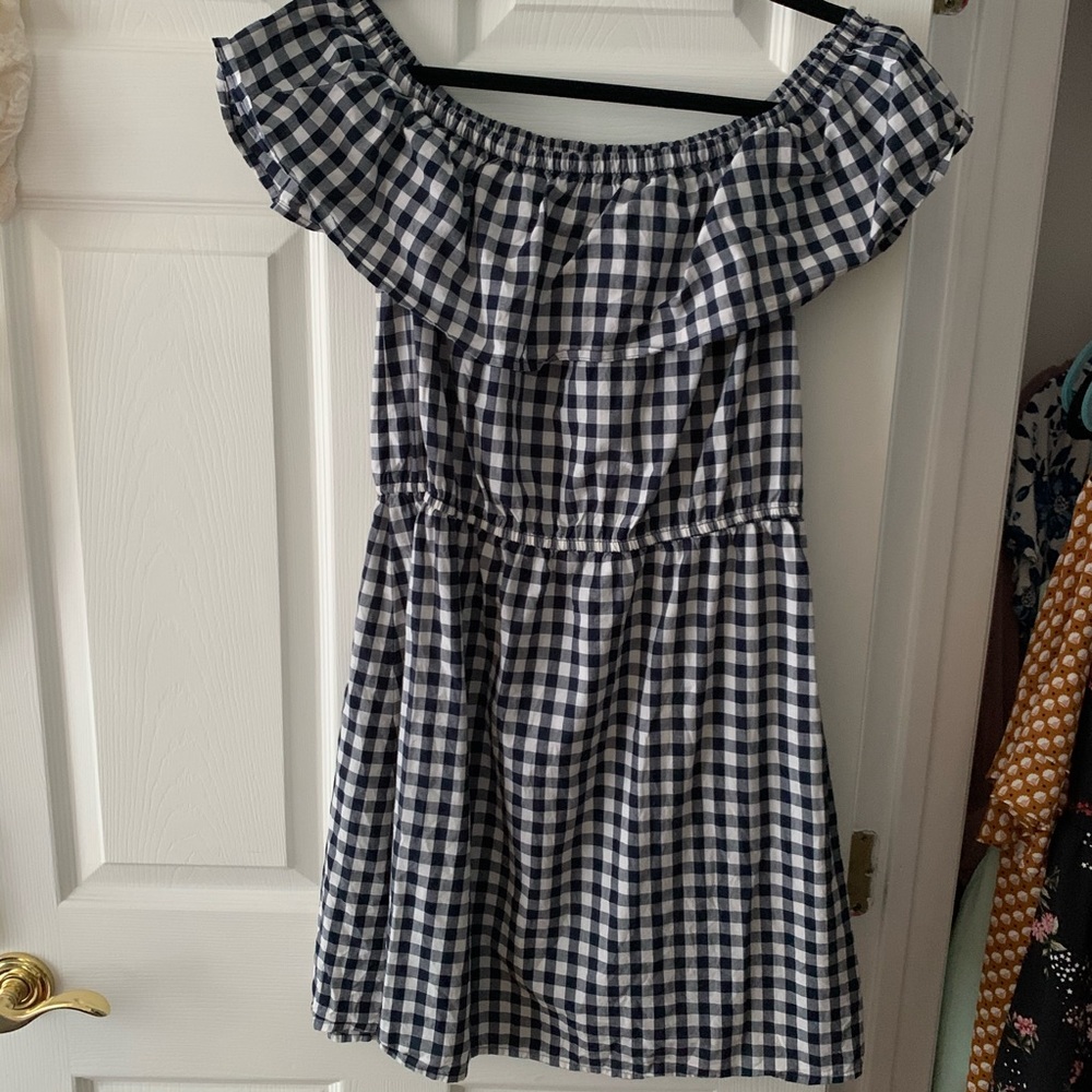 Gingham Sundress off the shoulder